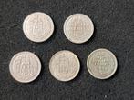 Zilveren 25 Cent - Wilhelmina - Set van 5, Postzegels en Munten, Munten | Nederland, Zilver, 25 cent, Ophalen of Verzenden, Koningin Wilhelmina