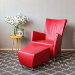 8x Montis Windy rood leder + bijpassende voetenbank