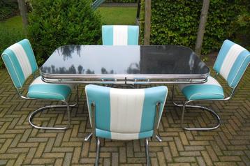 Bel Air 4 stoelen + diner tafel TO-20 fifties sixties retro beschikbaar voor biedingen