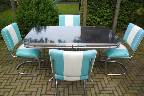 Bel Air 4 stoelen + diner tafel TO-20 fifties sixties retro, Huis en Inrichting, Stoelen, Zo goed als nieuw, Vier, Ophalen
