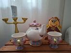 Servies, klok en kandelaar Disney Belle en het beest, Ophalen of Verzenden, Assepoester of Belle, Zo goed als nieuw, Servies