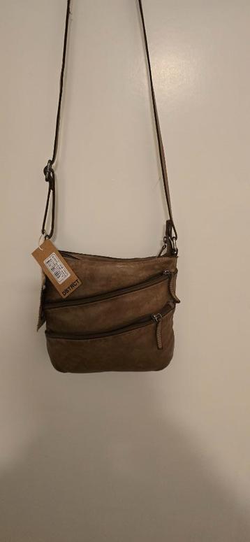 Schoudertas leer DSTRCT, beige/bruin beschikbaar voor biedingen