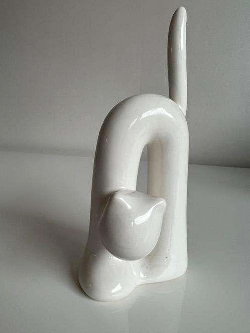 Vintage Design Naaman Israel Kat Wit Porselein Ringhouder, Antiek en Kunst, Kunst | Designobjecten, Ophalen of Verzenden