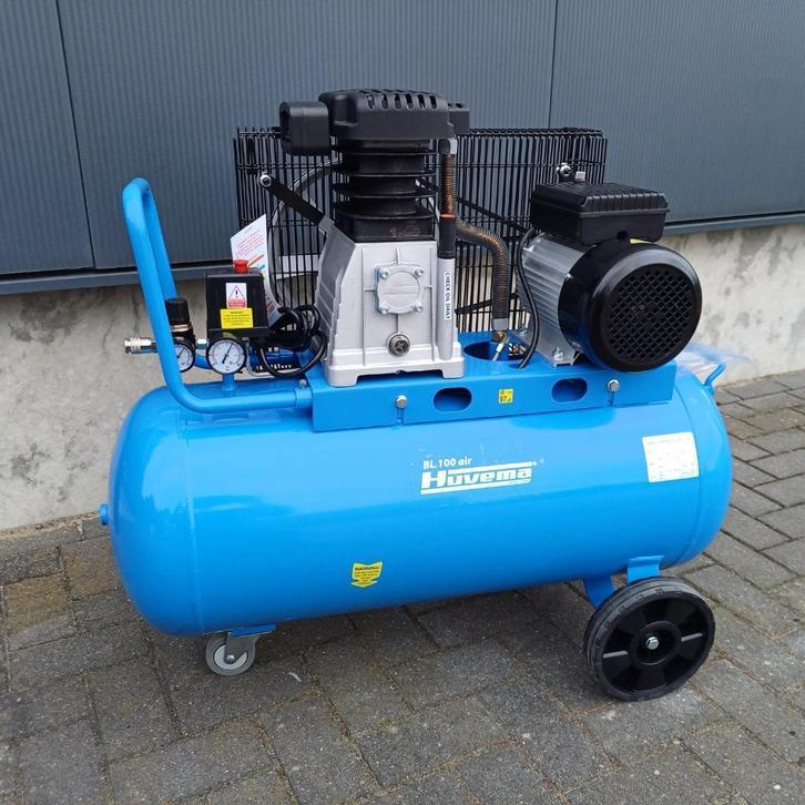 Huvema BL 100Air stille 2 cilinder compressor 100 l. vat!!, Auto diversen, Autogereedschap, Nieuw, Ophalen