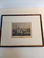 Antieke prent Enkhuizen havengezicht, Antiek en Kunst, Kunst | Etsen en Gravures, Ophalen of Verzenden