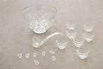 Vintage 9 delige Glazen Punch bowl 47595, Huis en Inrichting, Keuken | Servies, Gebruikt, Ophalen of Verzenden, Overige stijlen