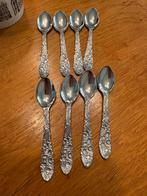 Brocante barok kleine lepeltjes zilverkleeig 6 stuke, Huis en Inrichting, Ophalen of Verzenden, Zo goed als nieuw, Rvs of Chroom