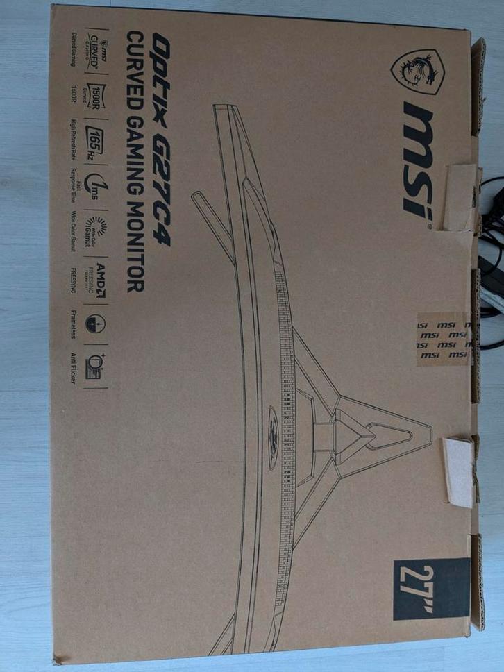 MSI Optix G27C4 Curved gaming monitor 27inch, Computers en Software, Monitoren, Zo goed als nieuw, 151 t/m 200 Hz, DisplayPort