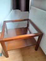 2 x Gebruikte bijzet tafeltjes 50x50, Huis en Inrichting, Tafels | Salontafels, Gebruikt, 50 tot 100 cm, 50 tot 75 cm, Glas