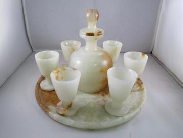 Natuurstenen karaf sets (Onyx marmer) (Deel 1) beschikbaar voor biedingen