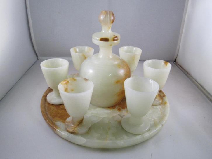 Natuurstenen karaf sets (Onyx marmer) (Deel 1), Antiek en Kunst, Kunst | Beelden en Houtsnijwerken, Ophalen