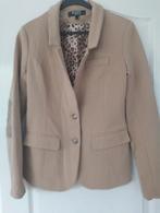 Beige/camel Blazer met Luipaardprint Voering - Maat M zgan, Kleding | Dames, Jasjes, Kostuums en Pakken, Maat 38/40 (M), Beige