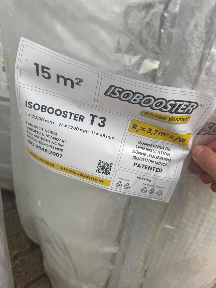 Isobooster T3 isolatierollen, Doe-het-zelf en Verbouw, Isolatie en Afdichting, Nieuw, Overige materialen, Minder dan 4 cm, 15 m² of meer