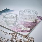 Vintage Glazen Set - Suikerpot & Fruitschaal, Ophalen of Verzenden