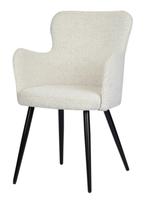 Wing Chair White Pearl – Luxe Eetkamerstoelen Licht, Japandi, Hotel Chique, Modern, Wit, Ophalen of Verzenden, Metaal