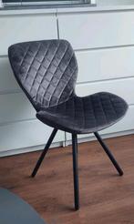 Grijze velours eetkamerstoel, Huis en Inrichting, Stoelen, Ophalen, Zo goed als nieuw, Eén, Stof