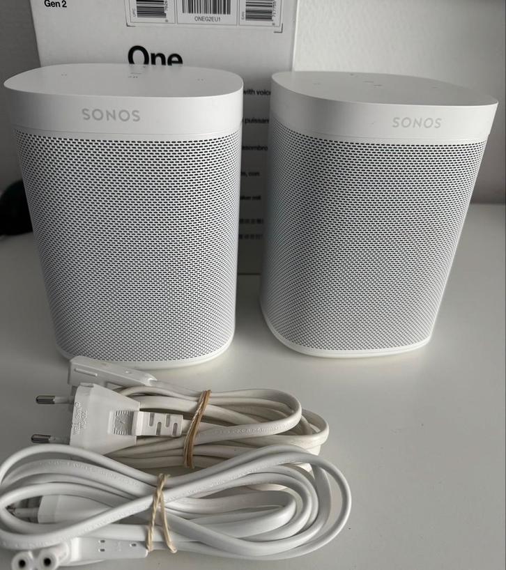 Sonos One (Gen 2) - Set of los te koop - Nieuwstaat!, Audio, Tv en Foto, Luidsprekers, Zo goed als nieuw, Front, Rear of Stereo speakers