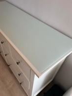 IKEA Hemnes ladekast met glasplaat, Huis en Inrichting, Ophalen, Gebruikt, 100 tot 150 cm, Glas