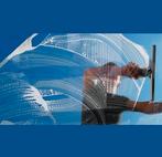 Glazen wasser .raam schonen., Eén persoon