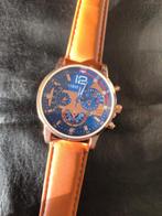 Deyros Herenhorloge - Nieuw!, Sieraden, Tassen en Uiterlijk, Horloges | Heren, Overige merken, Overige materialen, Leer, Polshorloge