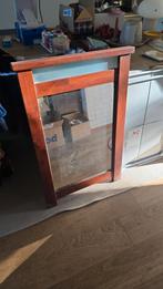 Mooie, grote teakhouten spiegel, Huis en Inrichting, Woonaccessoires | Spiegels, Ophalen, Gebruikt, Minder dan 100 cm, Rechthoekig
