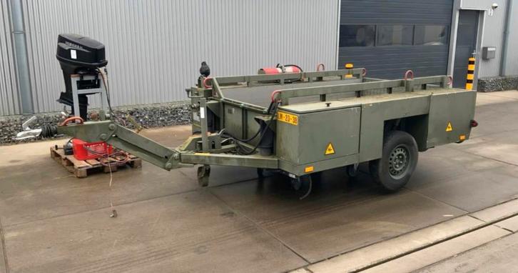 Unieke ex defensie hefbare aanhanger, Auto diversen, Aanhangers en Bagagewagens, Gebruikt, Ophalen