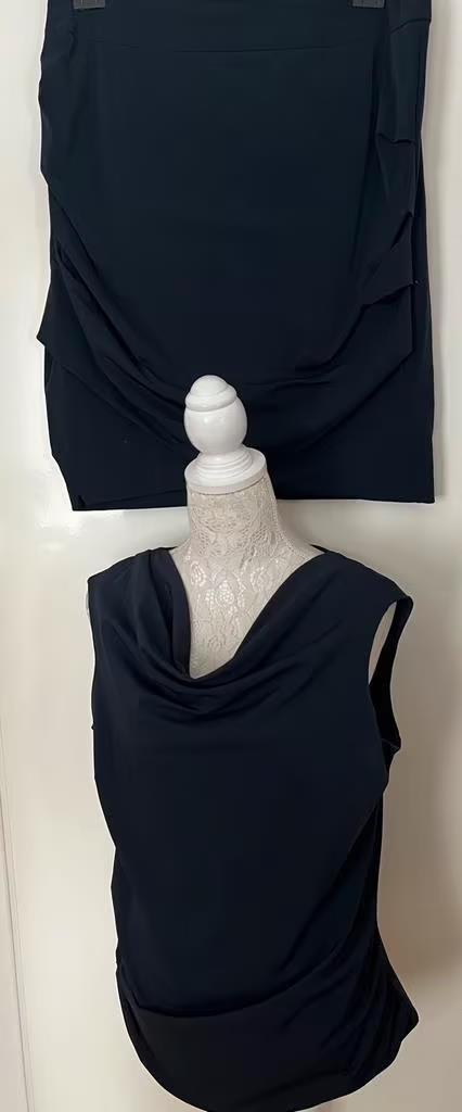 Van der Mark rok met bijpassende rok maat 42[dm], Kleding | Dames, Rokken, Zo goed als nieuw, Maat 42/44 (L), Blauw, Boven de knie