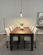 6 NIEUWE luxe design eetkamerstoelen met wiel in rijke stof, Design, Nieuw, Ophalen of Verzenden, Vijf, Zes of meer stoelen