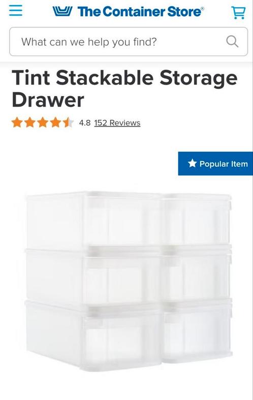 Set van 7 transparante stapelbare lades - €5 per stuk, Huis en Inrichting, Kasten | Overige, Ophalen of Verzenden
