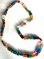 Vintage multicolor glas kralen ketting, Verzenden, Zo goed als nieuw, Overige materialen
