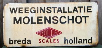 Geëmailleerd bord Weeginstallatie Molenschot Breda beschikbaar voor biedingen