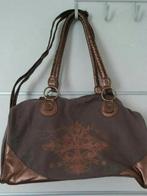 Mooie donkerbruine tas met bronzen details, Sieraden, Tassen en Uiterlijk, Tassen | Damestassen, Ophalen of Verzenden, Zo goed als nieuw