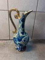 vaas van Hubert Bequet uit Quaregnon,, Gebruikt, 50 tot 75 cm, Blauw, Aardewerk of Porselein