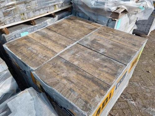 25m antraciet geel gemeleerd 60x30x4,7 terrastegel s-partij, Tuin en Terras, Tegels en Klinkers, Nieuw, Terrastegels, Beton, 10 m² of meer