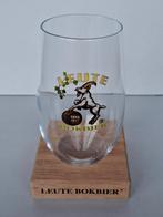 VINTAGE "LEUTE" BOKBIER TUIMELGLAS, met houten houder, Ophalen of Verzenden, Zo goed als nieuw, Glas of Glazen, Overige merken