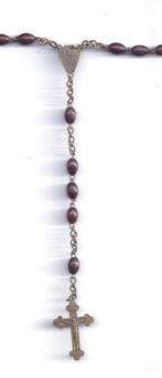 Oude houten bruine rozenkrans, Ophalen of Verzenden, Zo goed als nieuw