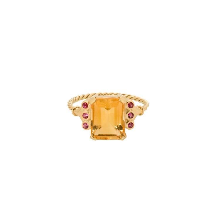 Romy Boomsma x Anna Nina Ruby Ring, Sieraden, Tassen en Uiterlijk, Ringen, Zo goed als nieuw, Dame, Kleiner dan 17, Goud, Met edelsteen