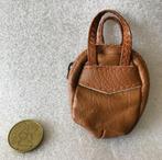 Vintage KLEIN Tasje Poppentasje met rits Leer 6 cm, Ophalen of Verzenden, Gebruikt, Accessoires