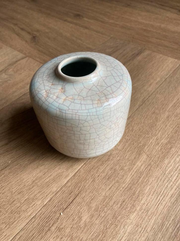 Antiek Vaasje met Craquelé Glazuur, Huis en Inrichting, Woonaccessoires | Vazen, Gebruikt, Overige kleuren, Minder dan 50 cm, Aardewerk of Porselein