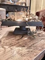 Stoer sober houten plateau op voet, Huis en Inrichting, Woonaccessoires | Etagères, Ophalen, Nieuw