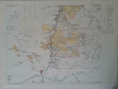 B130/ plattegrond Limburg in 1795. Litho uit 1913, Antiek en Kunst, Kunst | Litho's en Zeefdrukken, Ophalen of Verzenden