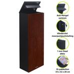 Logixbox - Pakketbrievenbus - Trendybox Wood, Hoge kwaliteit, Verzenden, Nieuw, Rvs, Staande brievenbus