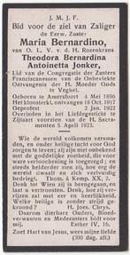 zr. Theodora Jonker 1896 Amersfoort + 1923 Zijtaart, 26 jaar, Verzenden