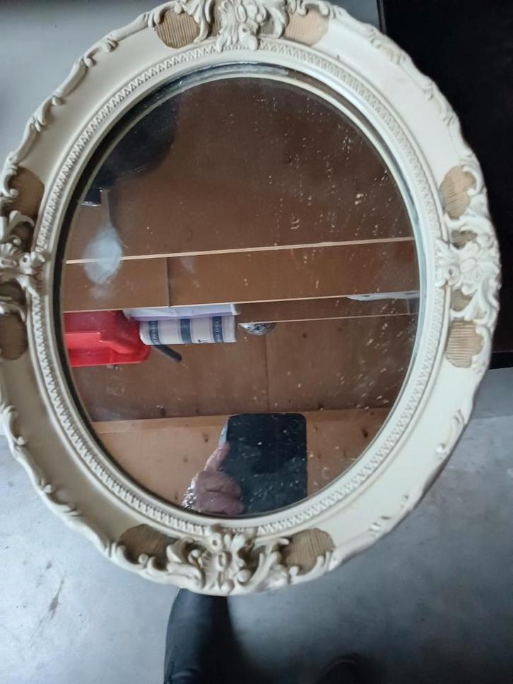 Ovale Spiegel met Sierlijke Lijst, Huis en Inrichting, Woonaccessoires | Spiegels, Gebruikt, Minder dan 50 cm, Minder dan 100 cm