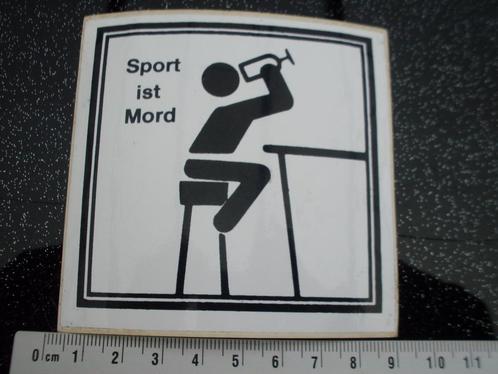 sticker sport ist mord alcohol drinken bar café humor, Verzamelen, Stickers, Zo goed als nieuw, Overige typen, Verzenden
