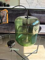 Groene glazen hanglamp, Minder dan 50 cm, Glas, Ophalen of Verzenden, Zo goed als nieuw