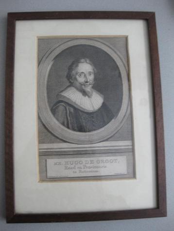 Hugo de Groot boekenkist Loevestein gravure ets beschikbaar voor biedingen