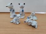 5 vintage / retro kattenbeeldjes / poezenbeeldjes / beeld, Ophalen of Verzenden, Zo goed als nieuw, Dier