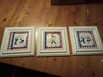 Zgan set van 3 Hollandse schilderijtjes 29x29 cm, Ophalen of Verzenden, Zo goed als nieuw, Minder dan 50 cm, Minder dan 50 cm