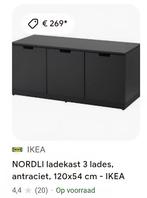 NORDLI ladekast ~ Ikea Antraciet, Zo goed als nieuw, Minder dan 100 cm, 25 tot 50 cm, 50 tot 100 cm